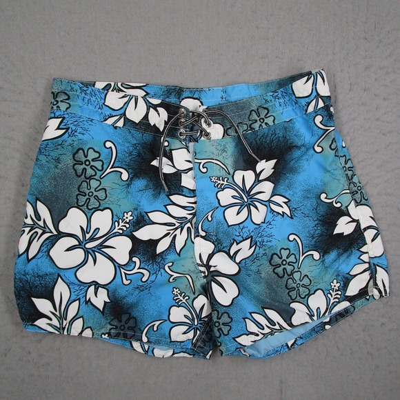 Birdwell Beach Britches Mens Blue Hibiscus Floral Board Shorts Swim Trunks 34